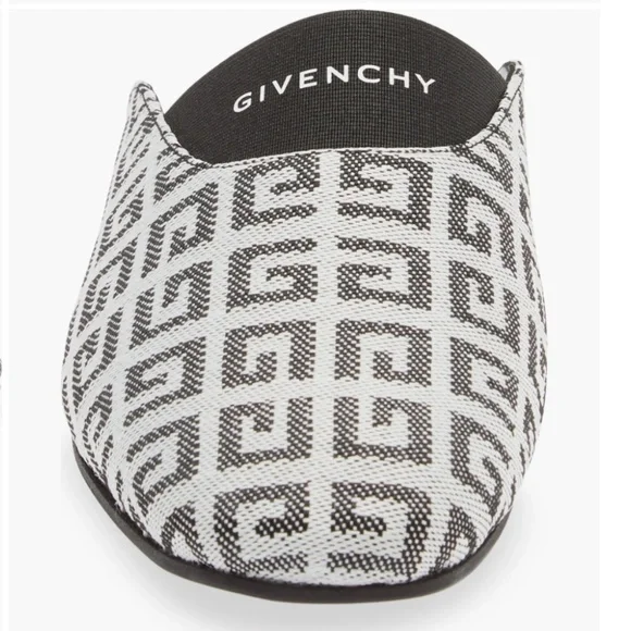 NIB $595 Givenchy Bedford 4G Logo Jacquard Mule in Black/White 7.5US / 37.5EU! - Picture 4 of 6